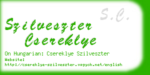 szilveszter csereklye business card